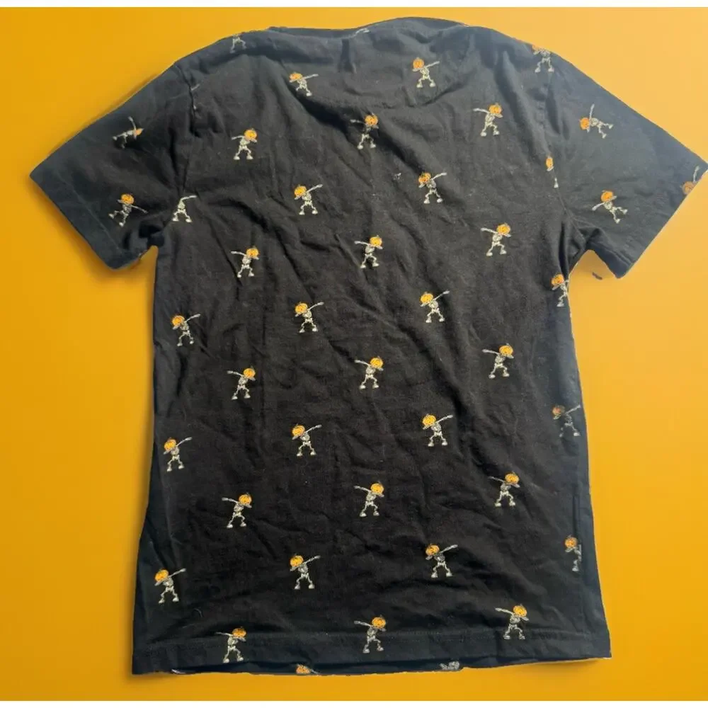 Denim & Flower Boys 9/10 Dabbing Skeleton Halloween Tee